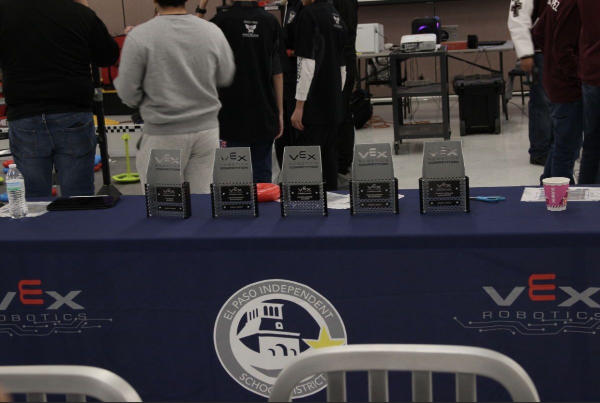 Trophies were awarded to the winning robotics teams.